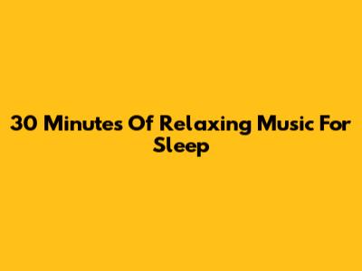 30 Minutes Of Relaxing Music For Sleep