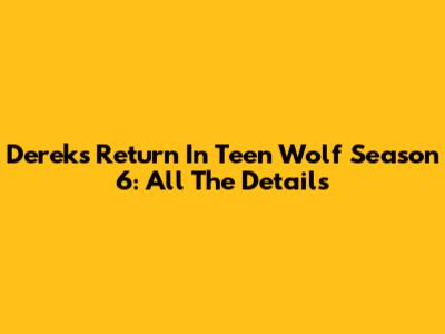 Derek's Return In Teen Wolf Season 6: All The Details