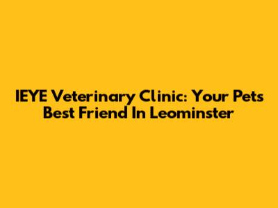 IEYE Veterinary Clinic: Your Pet's Best Friend In Leominster
