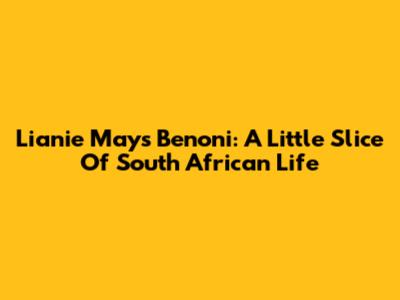 Lianie May's Benoni: A Little Slice Of South African Life