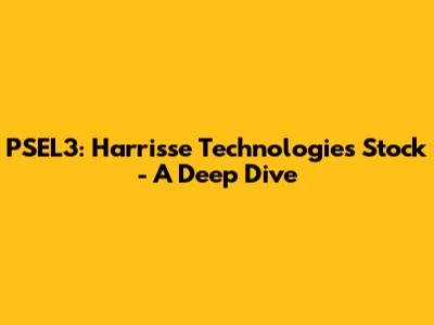 PSEL3: Harrisse Technologies Stock - A Deep Dive