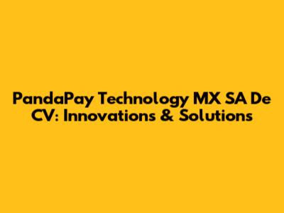 PandaPay Technology MX SA De CV: Innovations & Solutions