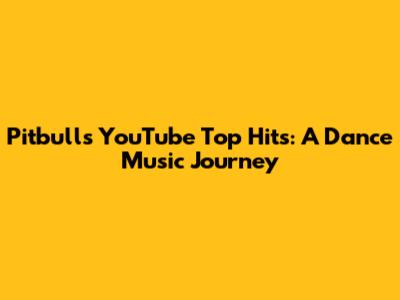 Pitbull's YouTube Top Hits: A Dance Music Journey