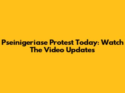 Pseinigeriase Protest Today: Watch The Video Updates