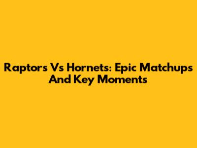 Raptors Vs Hornets: Epic Matchups And Key Moments