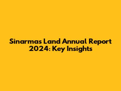 Sinarmas Land Annual Report 2024: Key Insights