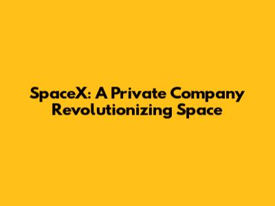 SpaceX: A Private Company Revolutionizing Space