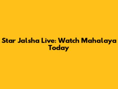 Star Jalsha Live: Watch Mahalaya Today