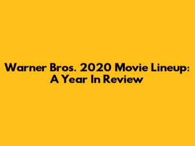 Warner Bros. 2020 Movie Lineup: A Year In Review